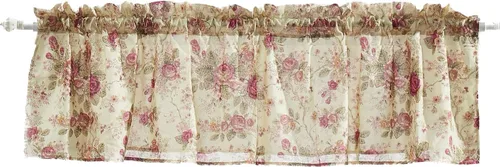 Vista 6 de Greenland Home Antique Rose - Tratamiento de ventana 100% algodón, par de paneles + cenefa, color azul