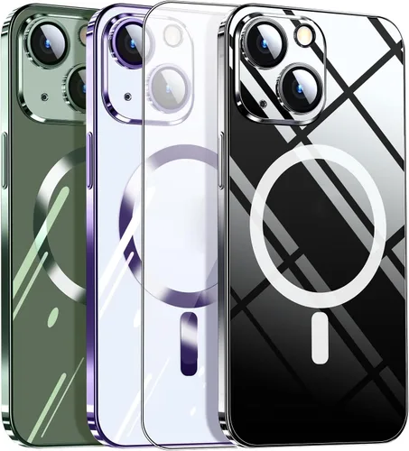 Vista 12 de Dataroad - Funda magnética de titanio verde para iPhone 15, protección completa de la cámara [compatible con Magsafe] [No se pone amarillento]
