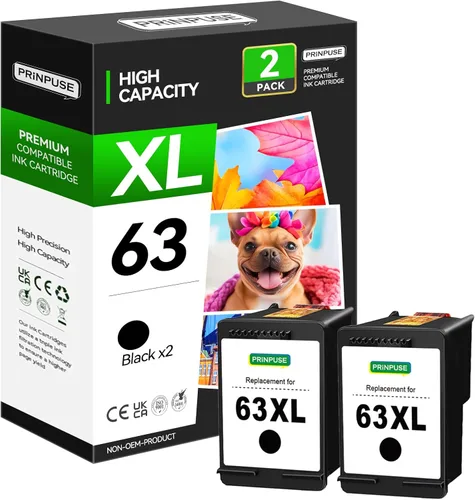 Vista 17 de 63XL - Cartucho de tinta negro remanufacturado para HP 63, compatible con impresora Officejet 3830 4650 4655 Envy 4520 3634 Deskjet 3630 1111