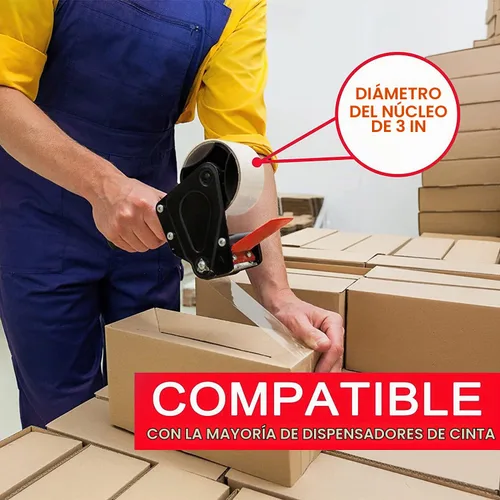Vista 3 de Cinta de embalaje (18 rollos), 2.7 mil, cinta de embalaje resistente para envío y sellado en movimiento, 1.88 pulgadas x 60 yardas por rollo, total