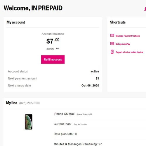 Vista 2 de Tarjeta SIM prepagada - EE.UU. $3/mes Pay As You Go Plan con número móvil de EE. UU., LTE/5G, servicio T-Mobile, $0.10 por texto/minuto, roaming