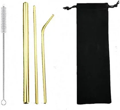 Vista 14 de 7 popotes de metal para beber con 2 cepillos de limpieza de 8.5 pulgadas, cuchara de barra reutilizable para café helado, bebida congelada, batidos