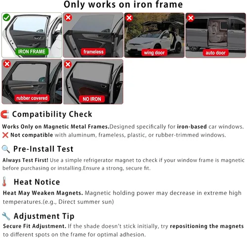 Vista 2 de Cortinas magnéticas para ventana de automóvil, cortinas magnéticas de privacidad para ventana lateral, bloquean el 100% de la luz, cubiertas