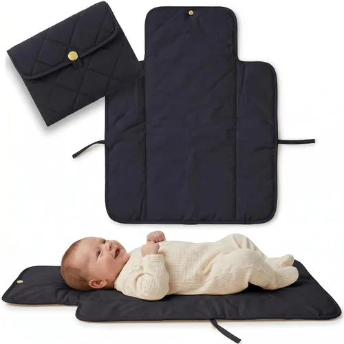 Vista 10 de Cambiador de pañales portátil, suave y fácil de limpiar, cambiador de pañales para bebés, la almohadilla ligera y plegable perfecta para viajar