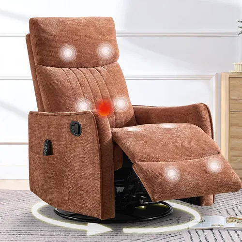 Vista 18 de cinkehome Silla mecedora reclinable giratoria pequeña para cuarto de bebé