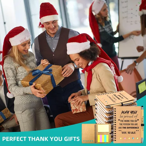 Vista 7 de 30 piezas de regalos de agradecimiento para empleados a granel - 15 juegos de cuadernos espirales inspiradores con bolígrafos motivacionales