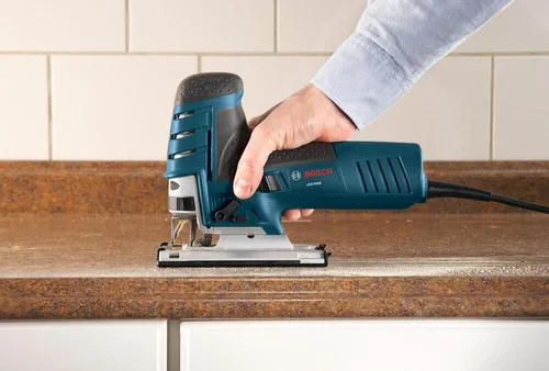 Vista 4 de BOSCH JS470EB - Sierra caladora con agarre de barril con cable, baja vibración de 120 V, velocidad variable de 7 amperios para corte suave de hasta