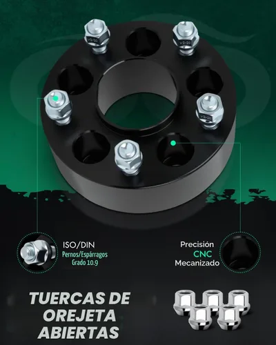 Vista 4 de SCITOO 4 adaptadores de rueda de 5 x 4.5 pulgadas, adaptadores espaciadores de rueda de 2 pulgadas con pernos de 1/2 pulgada para Dodge Nitro