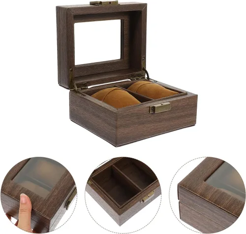 Vista 8 de Hemobllo Caja de reloj de escritorio, vitrina, organizador de pulsera