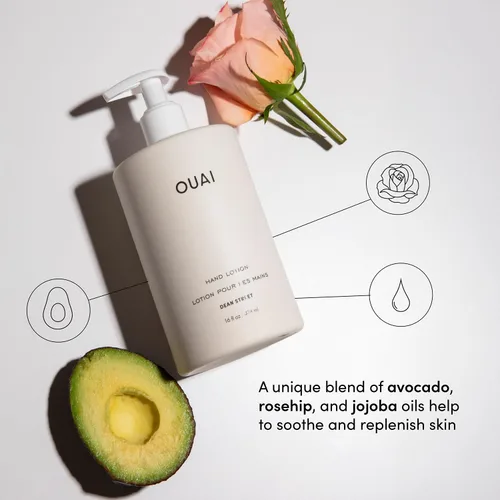 Vista 3 de OUAI Loción de manos - Loción ligera e hidratante diaria para piel seca - Hecha con aguacate, aceite de rosa mosqueta y aceite de jojoba