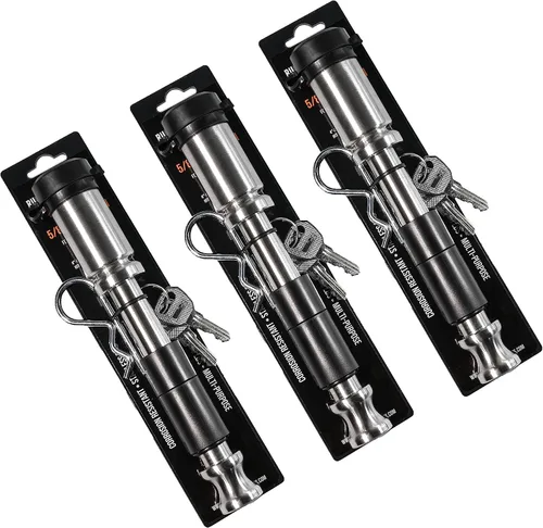 Vista 6 de BulletProof Hitches - Pasador de bloqueo de enganche de remolque de 5/8 pulgadas - Ajuste universal, acero inoxidable, tapa de goma resistente a