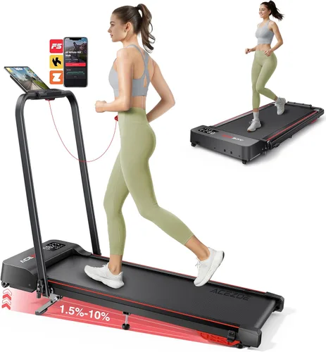 Vista 9 de Acezoe Walking pad Treadmill with Incline & Handle Bar, Folding Treadmill for Home Small Spaces, Compact Portable Under Desk Treadmill,Dual LED