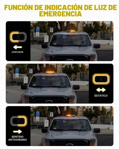 Vista 6 de Xprite Barra de Luz Estroboscópica de Emergencia Ámbar para Techo, Luces Intermitentes de Advertencia y Baliza de Seguridad con Panel de Control