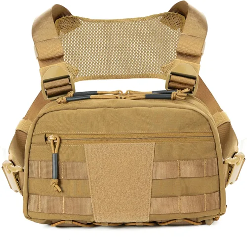 Vista 11 de Bolsa de pecho para hombre, mochila táctica para el pecho Molle con funda oculta para pistola