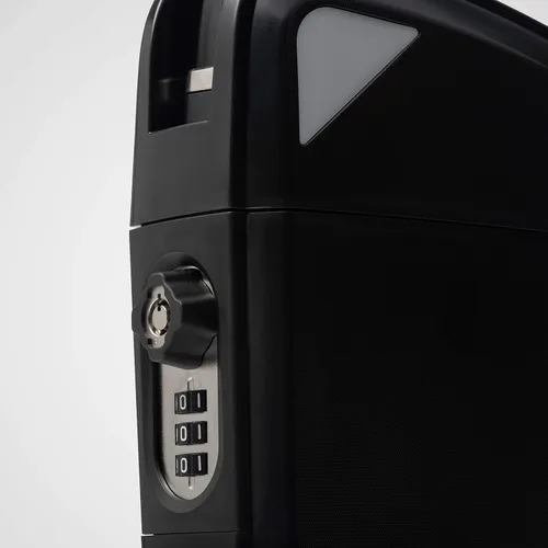 Vista 6 de SAFEGO Caja fuerte portátil para interiores y exteriores con llave y acceso combinado (compacta, negro)