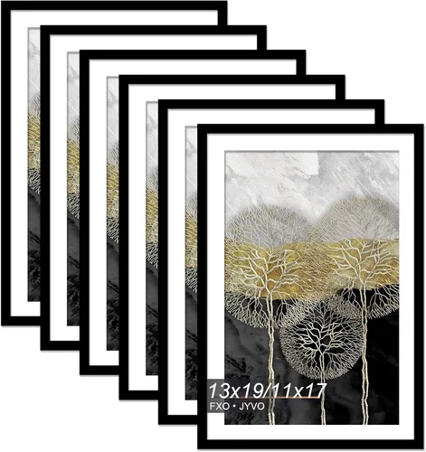 Vista 75 de Fxojyvo Marco de Fotos de 4x6, Muestra Foto de 3.5x5 con Paspartú o 4 x 6 Sin Paspartú, Liviano y de Alta Transparencia Marco de 4 por 6 para Pared