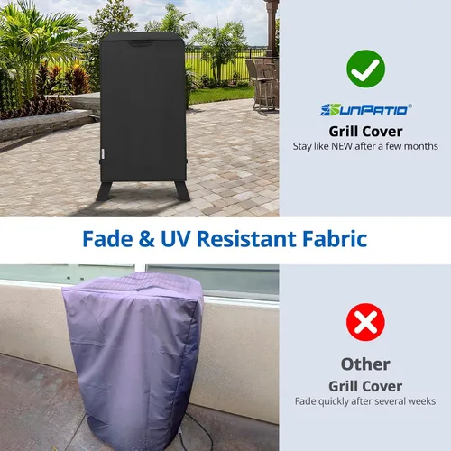 Vista 3 de SunPatio Funda para ahumador eléctrico de 30 pulgadas, cubierta vertical cuadrada impermeable resistente para ahumador, cubierta digital