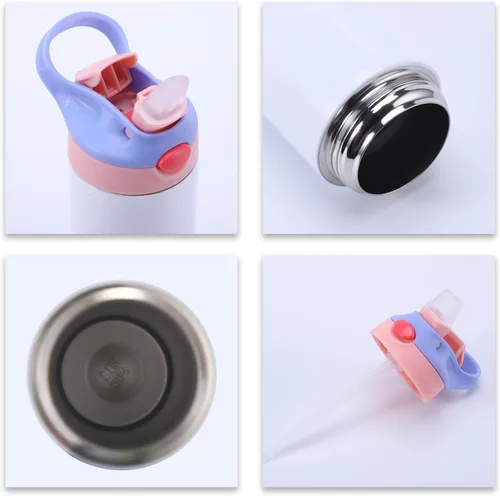 Vista 7 de Botella de agua personalizada para niños, niñas, niños, botellas de agua personalizadas de 12 onzas con nombre y tapa de pajilla, tazas de acero