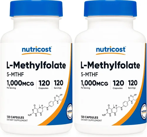 Vista 9 de Nutricost Methylfolato 1000 mcg, 120 cápsulas vegetarianas - Sin gluten, sin OMG