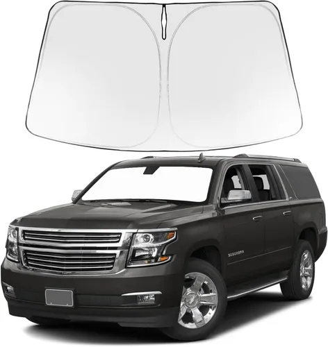 Vista 252 de Proadsy Parasol para parabrisas Rivian R1S 2022-2025 2026 de 4 capas plegable, protector de parasol frontal que bloquea los rayos UV, mantiene