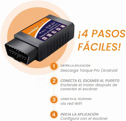 Vista 2 de Lector inalámbrico de códigos OBD2 para autos KOBRA. Herramienta lectora [versión mejorada] se conecta a través de Wifi con cualquier dispositivo