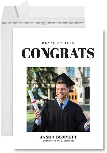 Vista 29 de Andaz Press Tarjeta fotográfica de graduación jumbo personalizada de 8.5 x 11 pulgadas con sobre, tarjeta de felicitación personalizada de clase