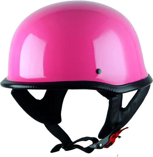 Vista 3 de 1Storm Casco de media cara para motocicleta, estilo alemán abierto, aprobado por DOT: HKY602 rosa brillante