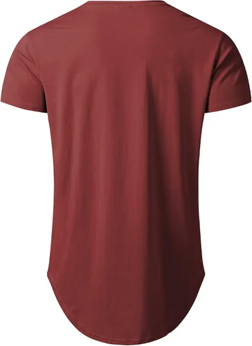 Vista 3 de LETAOTAO Camiseta hipster de línea larga para hombre, corte caído, festoneada, cola larga, ajustada, culturismo, gimnasio, entrenamiento muscular