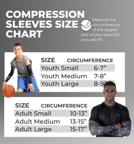 Vista 4 de Tough Outdoors Mangas deportivas de compresión para hombres y mujeres, para jóvenes, niños, baloncesto, tiro de fútbol, béisbol