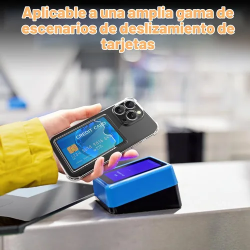 Vista 6 de Funda compatible con iPhone 13 con tarjetero, funda tipo cartera, transparente, delgada, suave, protectora a prueba de golpes, antiarañazos, funda