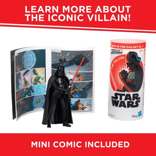 Vista 7 de STAR WARS Galaxy of Adventures Darth Vader Figura de acción de 3.75 pulgadas y mini cómic
