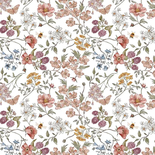 Vista 10 de Timeet Papel tapiz vintage para despegar y pegar, papel tapiz floral bohemio, papel de contacto de mariposa, papel de pared autoadhesivo extraíble