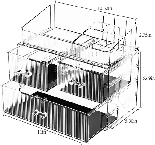 Vista 6 de ZHIAI Organizador Cosmético Apilable, Organizador Cosmético de Acrílico para Cómoda, Tocador, Gabinete de Cocina, Baño, Debajo del Fregadero