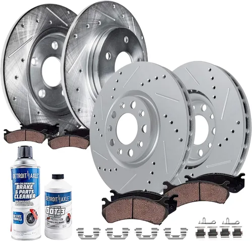 Vista 14 de Detroit Axle - Kit de freno trasero para Chevy Silverado 1500 Avalanche GMC Sierra 1500 2007-2014, Suburban Yukon XL 1500 Tahoe Escalade EXT ESV