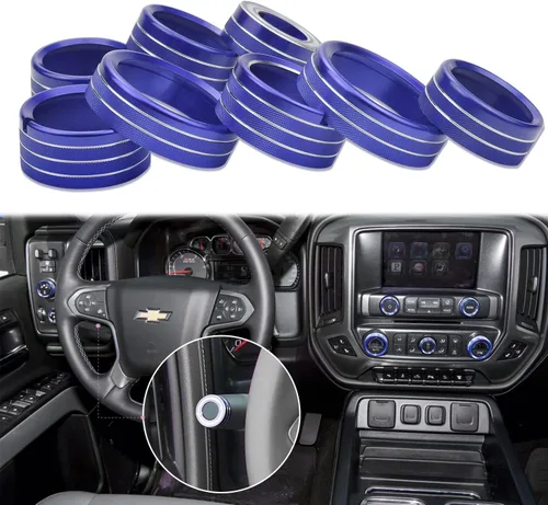 Vista 9 de Cubierta de perilla para Chevy Silverado 2014-2018, control de temperatura, botón de luz de radio de volumen, consola central, interruptor de señal