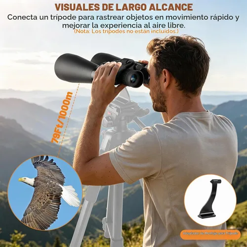 Vista 7 de Prismáticos de astronomía 15x70 para adultos, binoculares de observación