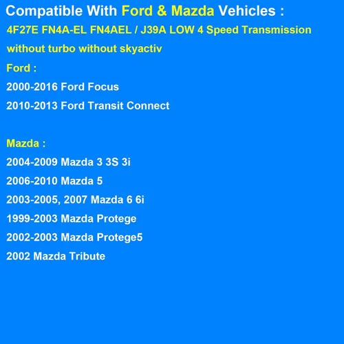 Vista 6 de Kit de filtro de transmisión automática, repuesto 58617 compatible con Ford Mazda 4F27E - Focus 2000-2016, Mazda 3 2004-20012, Mazda 5 2006-2010