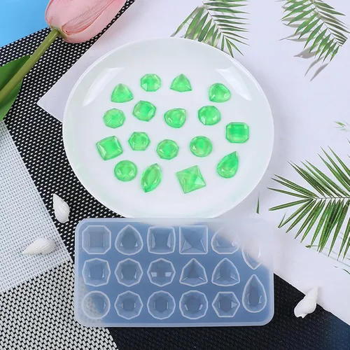 Vista 4 de Molde de silicona con piedras preciosas facetadas, 2 unidades para hacer joyas Molde de fundición de joyería de gemas,moldes de fundición