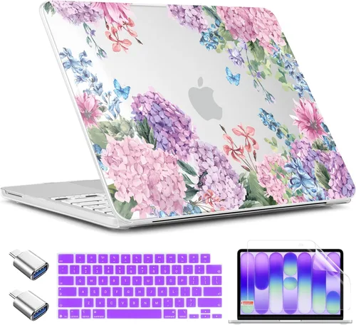 Vista 46 de TWOLSKOO Funda para MacBook Neo de 13 pulgadas 2026 A3404 A18 Pro Chip, funda rígida de plástico con adaptador tipo C, 2 fundas para cámara web