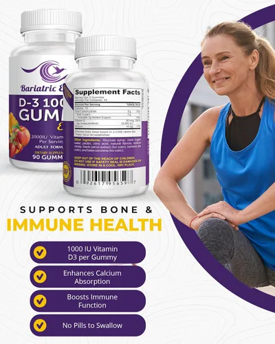 Vista 3 de Bariatric Expert D3 Vitamina - Suplemento dietético de fusión rápida para adultos después de la cirugía bariátrica, 90