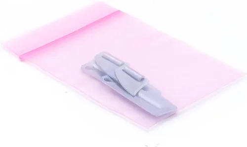 Vista 2 de Bolsa superior con sello antiestático rosa - 2.5" x 3" - Caja de 1000