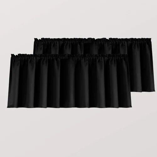 Vista 10 de Mrs.Naturall Cenefas de playa para ventana de cocina, paquete de 2 cenefas opacas con bolsillo para barra, para sala de estar, baño, 36 x 16