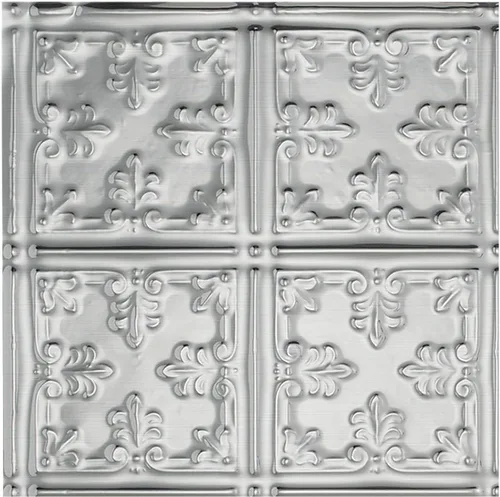 Vista 28 de FASÄDE - Panel adhesivo para techo de vinilo decorativo con estilo/patrón tradicional de 2 x 4 pies en plata entrecruzada (paquete de 5)