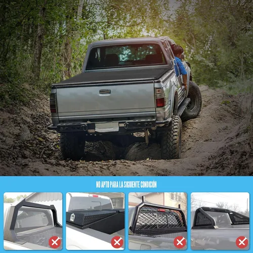 Vista 7 de Funda para tonneau de camioneta compatible con Ford Ranger 2019 2020 2021 2022 2023 5 pies de caja corta, estilo plegable suave (triple pliegue)