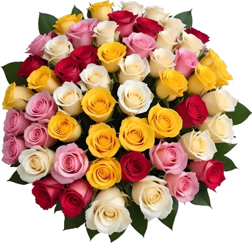Vista 11 de 18 rosas de arco iris de colores surtidos con jarrón Ramos de Arabella Flores frescas reales para entrega, regalo para cumpleaños, mujeres