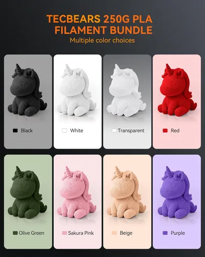 Vista 2 de TECBEARS Paquete de filamentos PLA, paquete de 4.4 lbs, J2501, 0.55 lbs