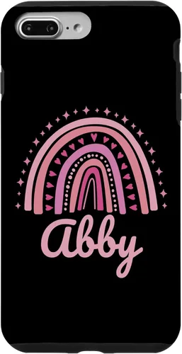 Vista 12 de Abby Name Personalized Funny Women Pink Rainbow Abby Case for iPhone 16