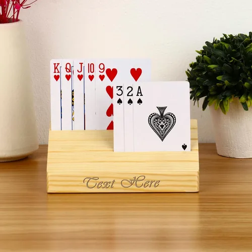 Vista 4 de Titular de madera personalizado con nombre, organizador, bandejas con texto grabado