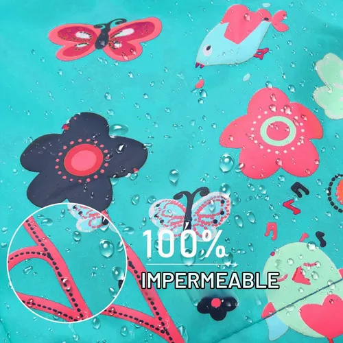 Vista 5 de Arshiner Chamarra Impermeable con Capucha para Niña Bebé Niño Abrigo Chaqueta Ropa Exterior Impermeable Sudaderas con Capucha Azul
