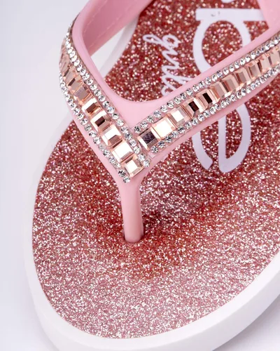 Vista 3 de bebe Girls Sandals - Glitter Rhinestone Thong Flip Flops Little KidBig Kid